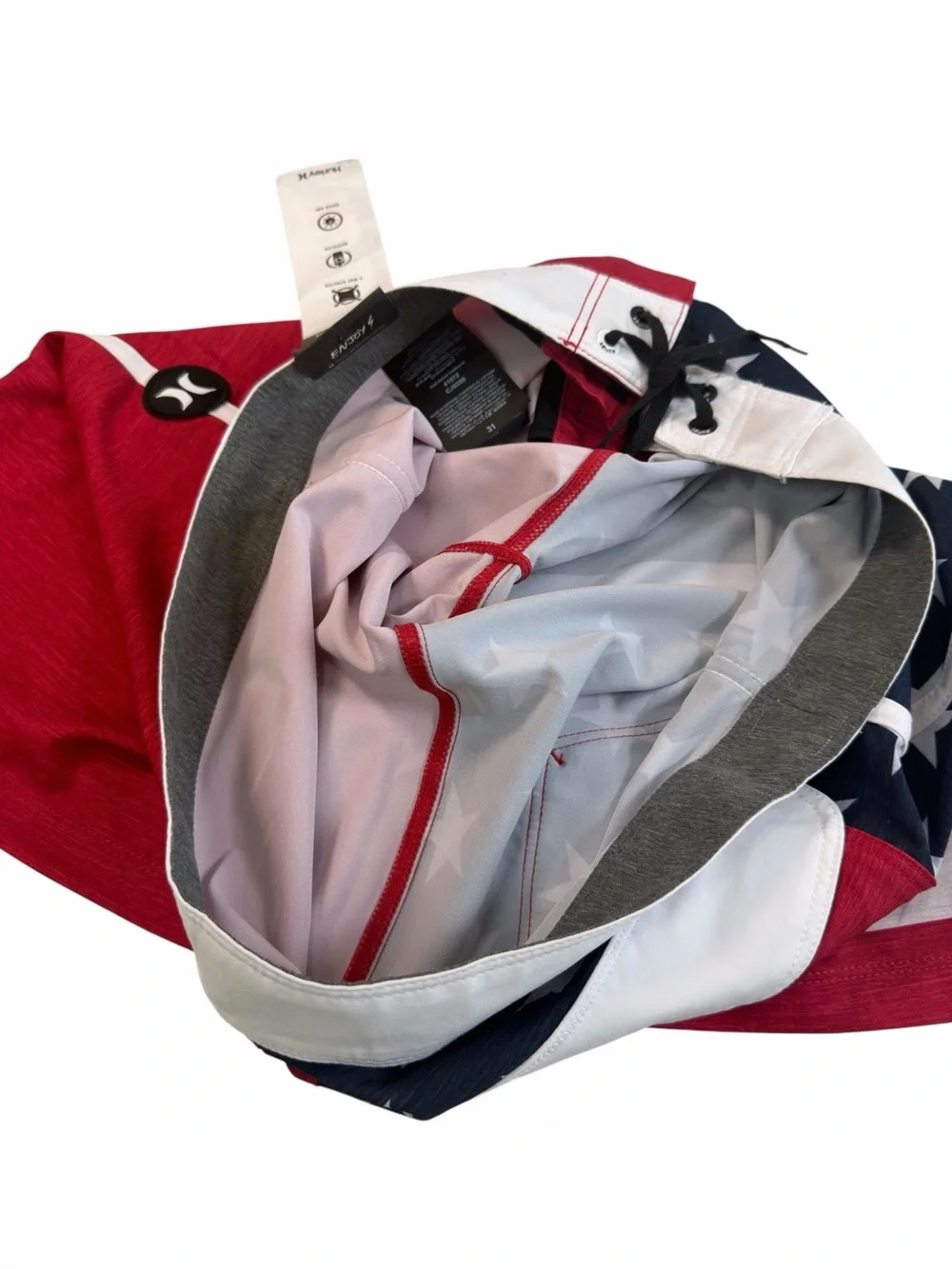 Hurley Phantom Patriot American Flag Pattern Board Shorts Men’s Size 31